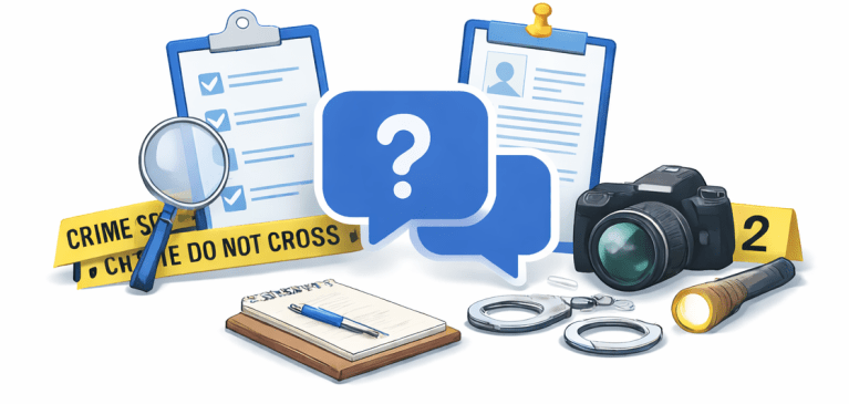 FAQ icon with clipboards, paper forms, and pens